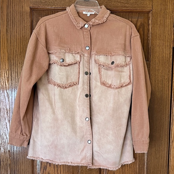 Stylish Tan Frayed Women\'s Jacket